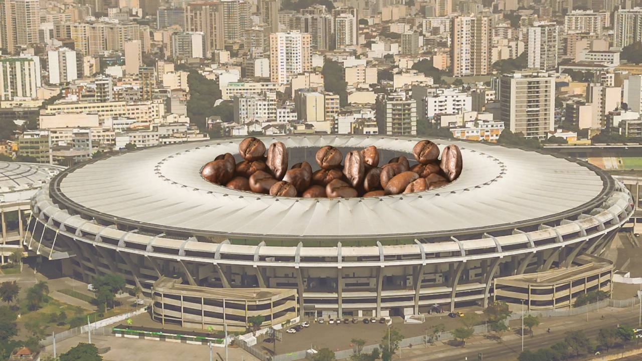 Estádio do Maracanã cheio de café
